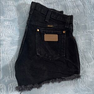 Wrangler Women's Black Frayed Denim Shorts